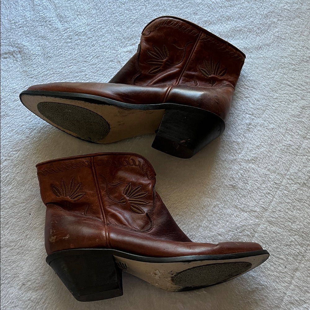 Brown Leather Western Boots